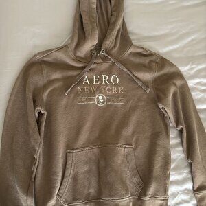 Aeropostale Aero New York Pullover Hoodie Brown